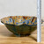 Handmade Crystalline Bowl in Blue and Tan 12"