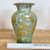  Handmade Crystalline Vase Gold with Sage Crystals 8.25"