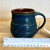 Handmade Rounded  Mug - Blue and Rust