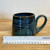 Handmade Pottery Camper Mug Two Tone Blue Glaze 12 oz