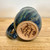 Handmade Pottery Mug with a Saying -  Blue Marble 14 oz