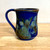  Handmade Pottery Mug with Botanical Flower Imagery in Blue