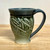  Hand Carved Cup/Mug  Teal Leaves 