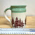   Handmade Mug Evergreen Tree with Light Green Trim Cream 14 oz