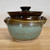 Handmade Stoneware 2 Quart Casserole Dish Plum and Green