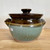 Handmade Stoneware 2 Quart Casserole Dish Plum and Green