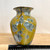Handmade Crystalline Vase Gold Base with Blue Silver Crystals Stunning!