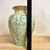 Handmade Crystalline Vase Gold Base with Light Green Crystals Stunning!