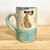  Handmade Pottery Mug Dog Collection Teal Base