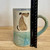  Handmade Pottery Mug Dog Collection Teal Base