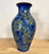  Handmade Pottery Vase with Botanical Flower Imagery 14"