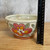 Handmade Pottery Serving Bowl with Orange/Red Flower.  Hand Carved One of a Kind!