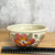 Handmade Pottery Serving Bowl with Orange/Red Flower.  Hand Carved One of a Kind!