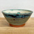 Hand Carved Bowl with Blue and Teal Flowers One of a Kind!