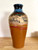  Handmade Pottery Desert Blue Tall Vase with Wild Horses