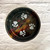  Handmade Sturdy Dog Bowl with Paw Prints. SM Adorable! Black and Green
