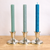  Handmade Beeswax Honeycomb Taper Candle  -  Aqua