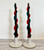 Handmade 100% Beeswax Double Flair Red and Forest Green 12"
