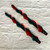 Handmade 100% Beeswax Double Flair Red and Forest Green 12"