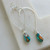  Handmade Boho Hoops with Oyster Turquoise Drops-Gold Filled