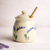   Handmade Pottery  Lavender Flower Honey Pot
