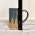 Handmade Pottery Wintery Forest Tree Mug-Sea Blue and Vanilla Glaze