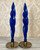 Handcrafted Electric Blue Flame Beeswax Taper Candles — Sold in Pairs