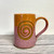  Handmade Pottery  Blended Spiral Mug-Tangerine