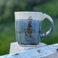 Handmade Pottery Slab Mug. Whale Mug!