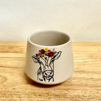 Handmade Ceramic Cow Crown Delight Pot