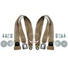 (2) VW Bug Ghia Type 3 Buggy 2-Point Lap Belt TAN Seat Belts, Pair EMPI  18-1022