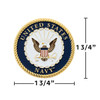 U.S. Navy Adhesive Metal Medallion - 1-3/4"
