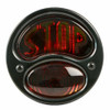 KNS Accessories KA0022 Black 12V Duolamp Tail Light for Ford Model A with Amber "STOP" Script on Red Glass Lens
