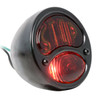 KNS Accessories KA0022 Black 12V Duolamp Tail Light for Ford Model A with Amber "STOP" Script on Red Glass Lens