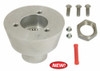 Steering Wheel Kit w/ Boss 3-Bolt 24 Spline Mount Kit, "Banjo" Style, Ivory Vintage, Fits Type 1 & Ghia 49-59