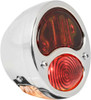 KNS Accessories KA0036 12V Stainless Steel Duolamp Tail Light for Ford Model A with Amber "STOP" Script on Red Glass Lens and License Light