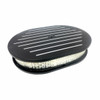 Hot Rod Aluminum Oval Air Cleaner Paper Element Set, 12″ x 2″ Ball-Milled Black