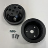 SBC Long Water Pump Black Aluminum Double/Triple Groove Pulley Kit 283-350 V8