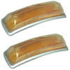 Turn Signal Amber Lenses, Pair - Compatible with VW Type-2 Bus 1968-1972