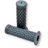 7/8" Motorcycle Grips Blue Diamond Pattern for Cafe Racer, Cruiser, Custom
