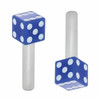 Hot Rod Dice Door Lock Pulls Blue with White Dots 2 Piece Set