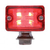 4 Red LED Small Rectangular Chrome Rod Light w/ Red Lens - 12V - Hot Rat Rod