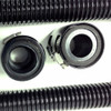 48" Black Stainless Flexible Radiator Hose Kit w/ Black Aluminum End Caps