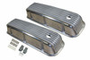 1965-95 BBC Chevy Polished Aluminum Finned Valve Covers with Hole Tall 396-502