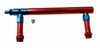 Aluminum Holley 4150 Double Pumper Fuel Line Log Red Blue Anodize w/ White Gauge