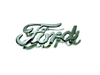 Chrome Classic "Ford" Emblem / Script Stud Mount With Mounting Clips