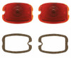 Red Glass Tail Light Lens & Gasket Kit, Fits Chevy 1937-1938  Car, 1940-53 Truck