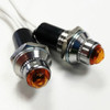 2 Amber Mini Pilot  Lights - Incandescent, Fits 3/8" Dash Hole, Sold As Pair