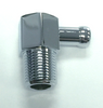 90° Intake Vacuum Fitting 3/8" NPT & Hose, Chrome Alum.