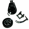 SBC Chevy Black Saginaw Style Power Steering Pump w/ Bracket & Black Pulley